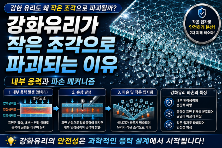 강화유리가 작은 조각으로 파괴되는 이유