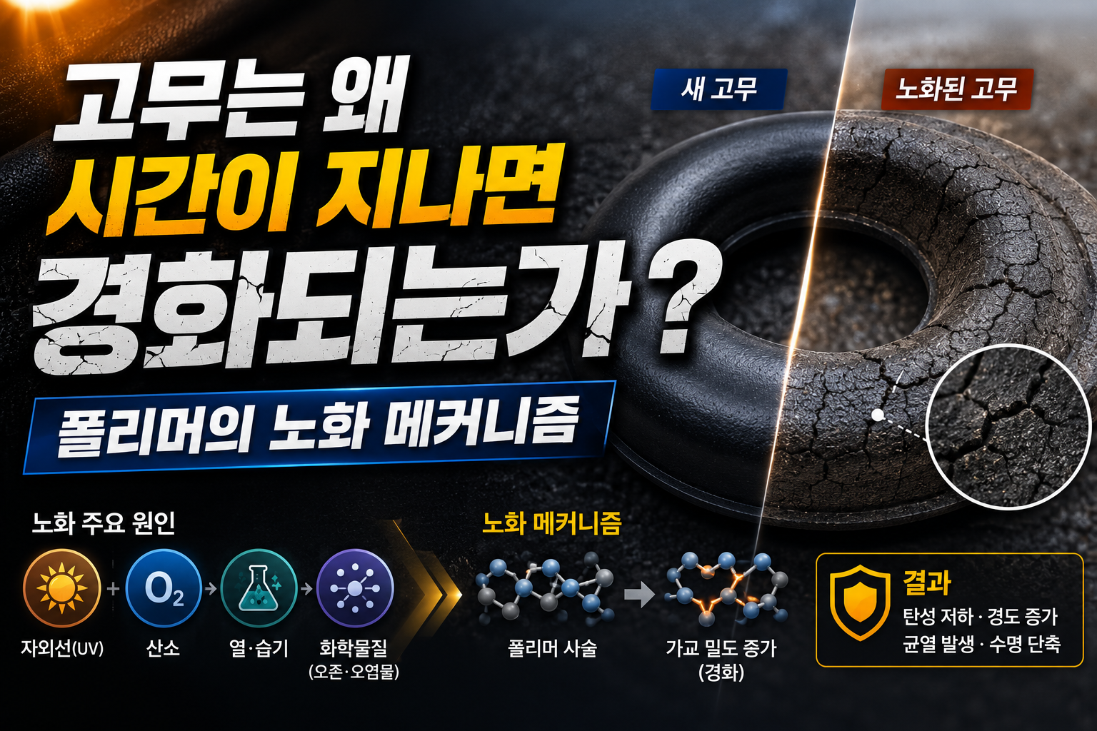 고무는 왜 시간이 지나면 경화되는가