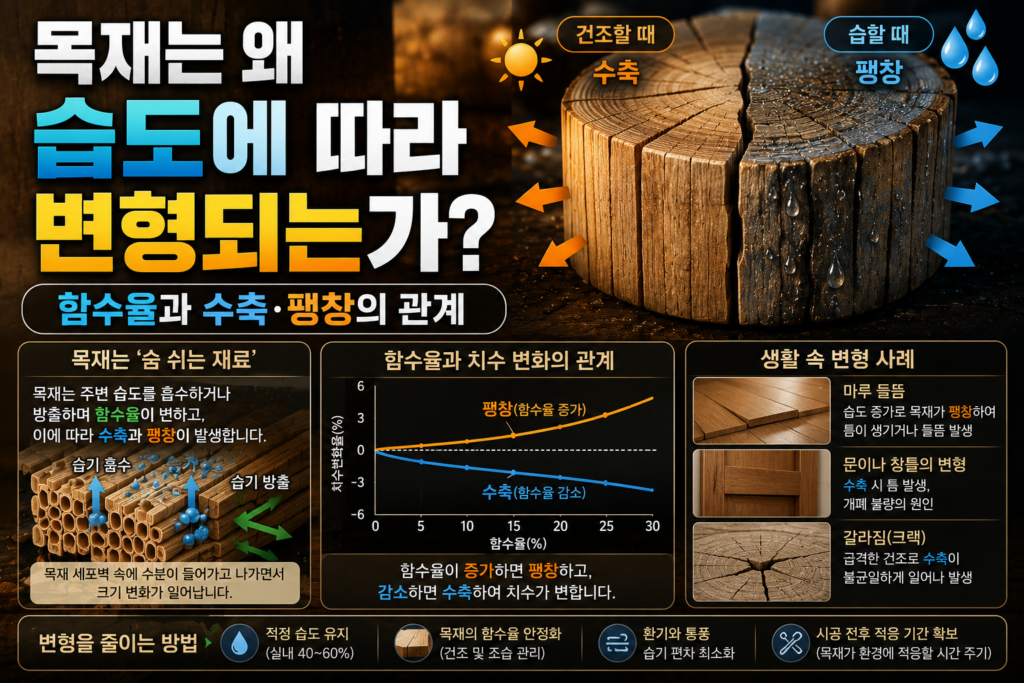 목재는 왜 습도에 따라 변형되는가