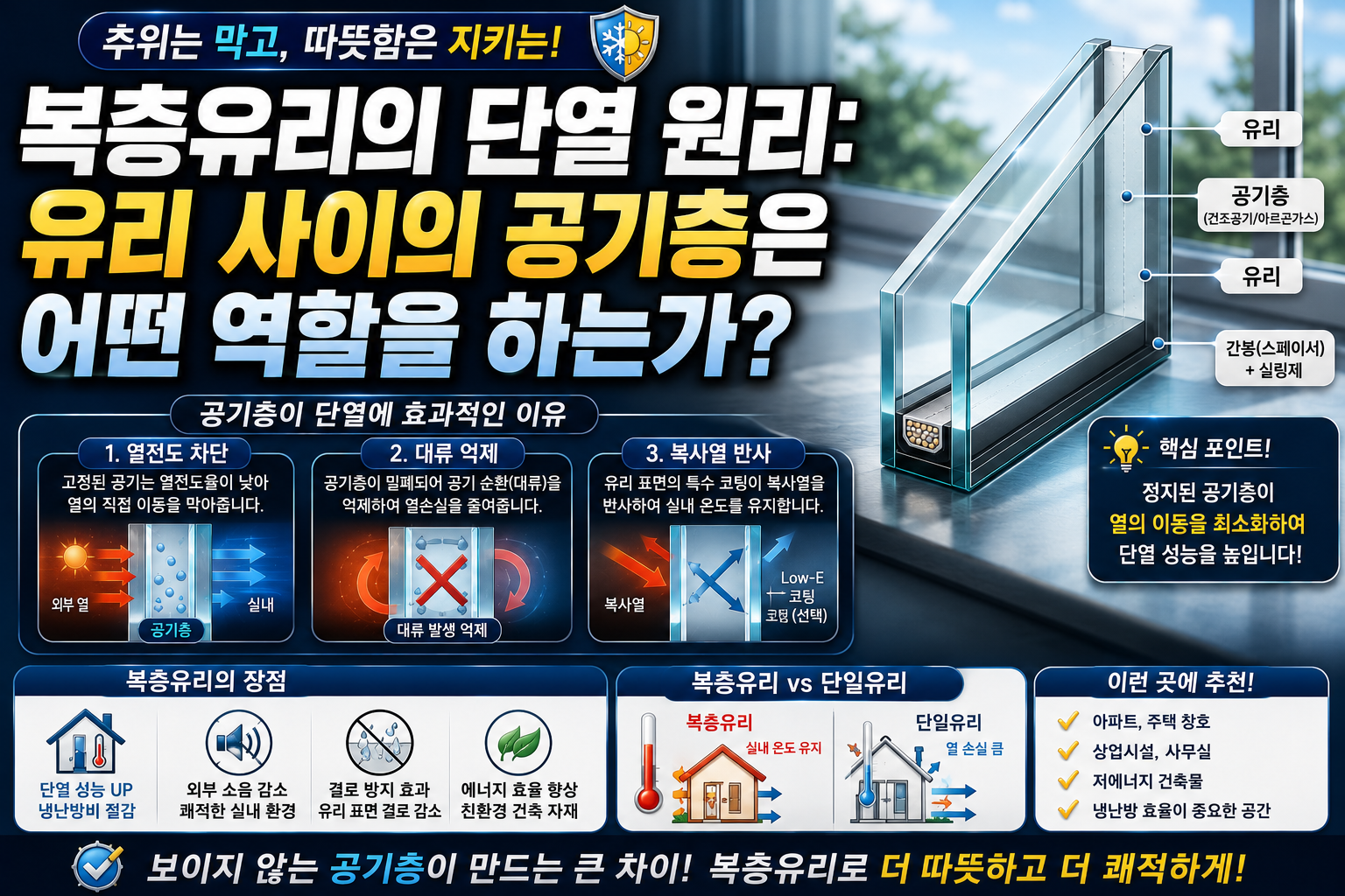 복층유리의 단열 원리