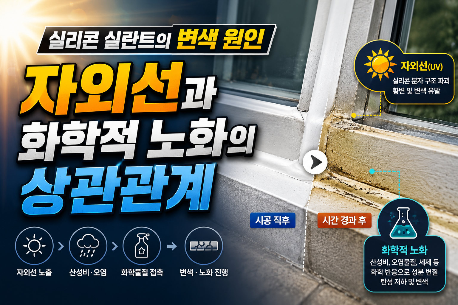 실리콘 실란트의 변색 원인