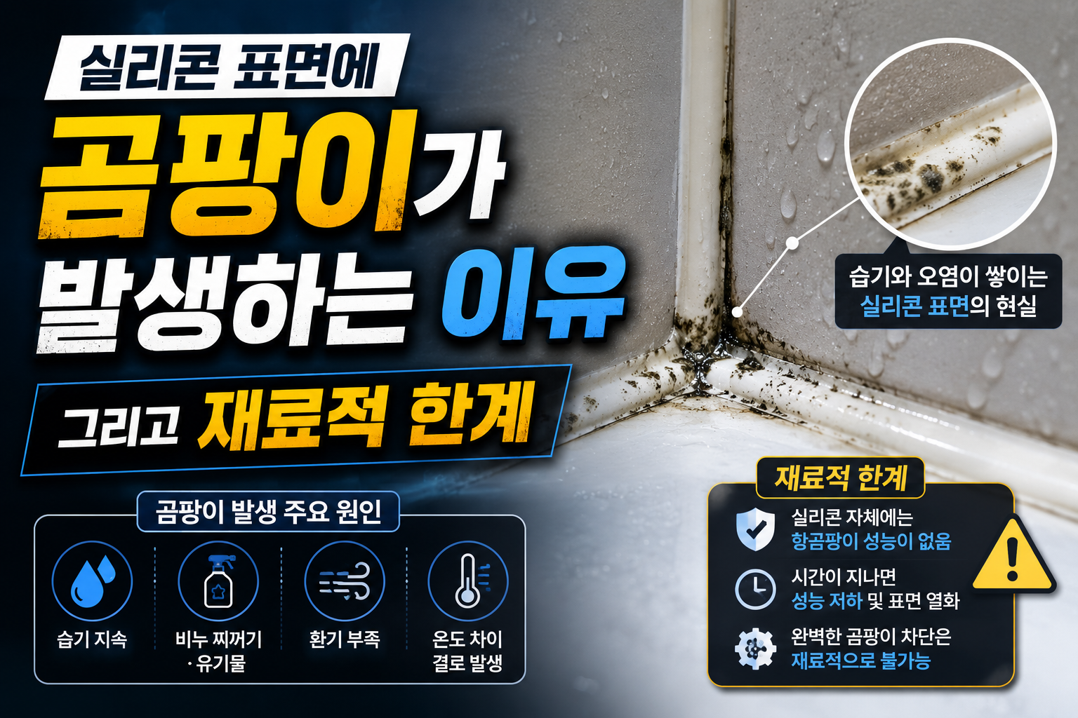 실리콘 표면에 곰팡이