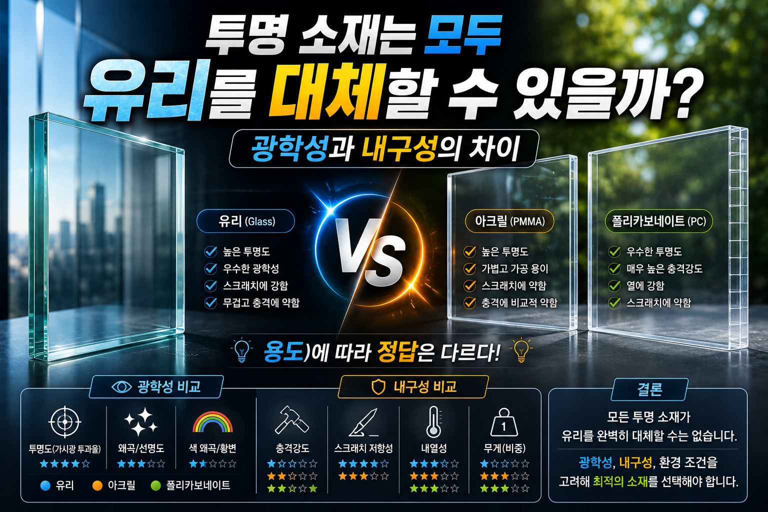 투명 소재는 모두 유리를 대체할 수 있을까