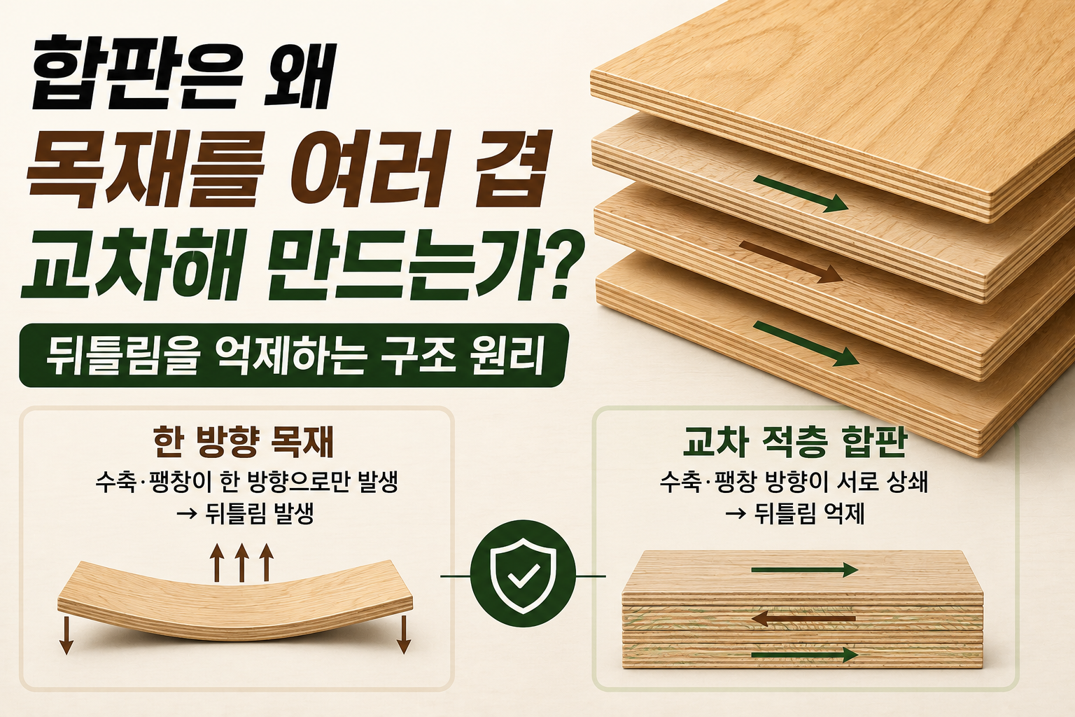 합판은 왜 목재를 여러 겹 교차해 만드는가